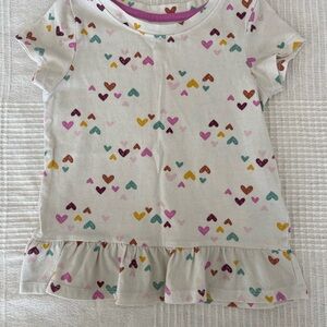 4T - Heart Patterned Kids Shirt